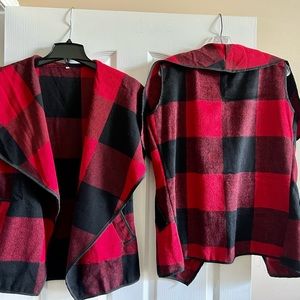 RED & BLACK CHECKER BOARD VEST. BRAND NEW W/NO TAGS. I ONCE OWNED A BOUTIQUE!